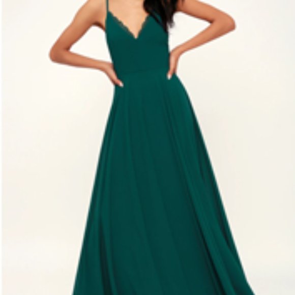 Remember Tonight Forest Green Lace-Up Maxi Dress - Picture 2 of 4